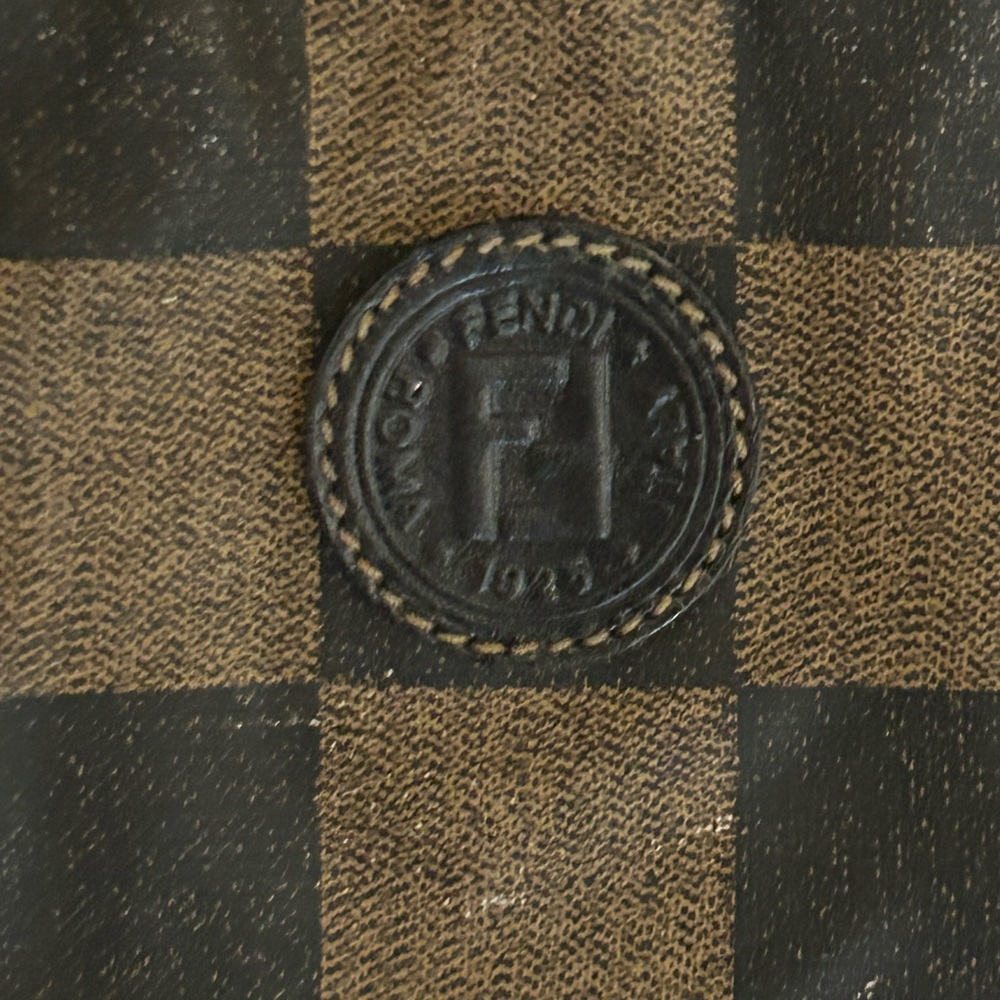 Fendi Brown and Black Checker Tote Bag - Picture 3 of 13